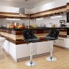 BestMassage Bar Stools Set of 2 PU Leather Bar Stools Bar Chairs with Adjustable Height, Black - 2 of 4