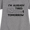 - Peanuts - Tired Tomorrow Graphic Short Sleeve Fleece Dress - 2 of 4