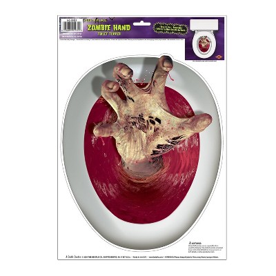 Beistle 12" x 17" Hand Toilet Topper Peel 'N Place Sticker; 4/Pack 01931
