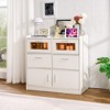 VECELO 6 Drawers Storage Cabinet Multifunctional White Dresser with LED Lights & Charging Station Modern Storage - 2 of 4