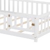 CAVINAS Full Size Montessori Floor Bed for Kids,Versatile Toddler Bed Frame with Bookcase&Blackboard,Slatted Floor Bed for Girls,Boys,Teens - 4 of 4