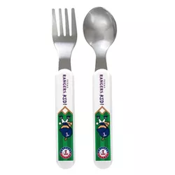 BabyFanatic Fork And Spoon Pack - MLB Texas Rangers - Officially Licensed Toddler & Baby Safe Set