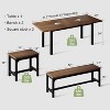 5-Piece Extendable Dining Table Set for 4-8 People, 63 Inch Kitchen Table with 2 Benches & 2 Stools, Space Saving Modern Dining Room Furniture - 2 of 4
