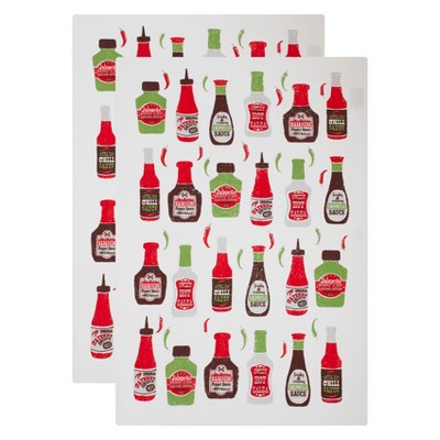 2pk Kitchen Towel White Red/Green - MU Kitchen