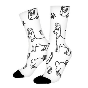I Love My Pet Women Printed Crew Socks Funny Funky Socks Soft Polyester Novelty Gifts for Artists Men - 1 of 1