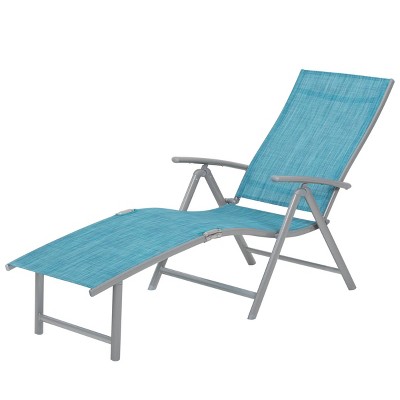 Outdoor Adjustable Aluminum Patio Folding Chaise Lounge Chair