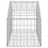vidaXL Gabion Basket Silver Galvanized iron 39.4 x 19.7 x 15.7/23.6 in - 39.4" x 19.7" x 15.7"/23.6" - 4 of 4