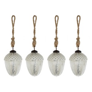 FURNIinspire Decorative Holiday Scene Props Glass Ornament Hanging Ball Christmas Tree Ornaments for Holiday Party, White, 4.3"*4.3"*4.3" - 1 of 4
