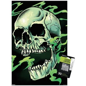 Trends International FlyLand Designs - Green Smoky Skull Unframed Wall Poster Prints - 1 of 4