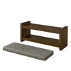 Lyngins Transitional Design Storage Bench with Removable Cushion, Entryway Bench with Lower Shelf Shoe Rack, Accent Foot Stool for Living Room Bedroom - 3 of 4