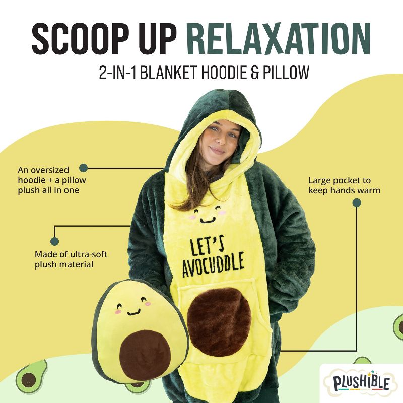 Avocado Snugible Blanket Hoodie & Pillow, 3 of 8