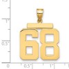 Black Bow Jewelry 14k Yellow Gold, Athletic Collection, Large Polished Number 68 Pendant - 2 of 3