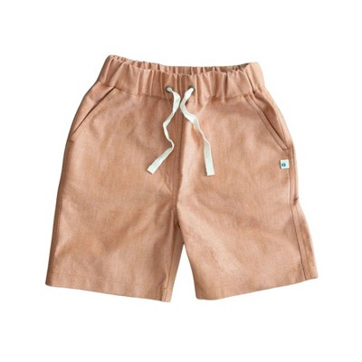 Kids' Organic Pull-on Shorts Orange Chambray - Jackalo