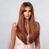 Jessie's Wig 26 Inch Long Wavy With Curtain Bangs Wig Synthetic Wig Reddish Brown 1 Pc/Pack - 2 of 4