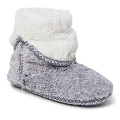 Dearfoams Womens Beth Pile Foldown Bootie Slipper - Grey Frost Size M ...