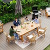 Cambridge Casual 7pc Sydney Teak Outdoor Patio Dining Set with Seat Pad Brown - 2 of 4