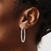 Black Bow Jewelry Square Tube Oval Hoop Earrings in Sterling Silver - 37mm - 3 of 4