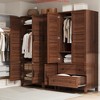 Clothes Armoire Wardrobe Closet w/ 4 Doors,72 in Wooden Wardrobe Cabinet w/ Hanging Rod, Freestanding Tall Clothing Armoire Cabinet - 4 of 4
