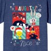 Looney Tunes Characters Naughty or Nice Women's Navy Heather Graphic Tee - 2 of 3