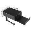 Unique Bargains Wall Mount With Phone Shelf for Kitchen Bathroom Toilet Paper Holder Black 1Pcs - 4 of 4