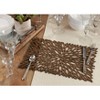 4pk Wood Laser Cut Placemats - Saro Lifestyle: Geometric Abstract Design for Dining & Kitchen Tables, Oblong, Brown - 3 of 3