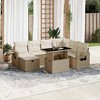 vidaXL 8 Piece Patio Sofa Set with Cushions Beige and Cream Poly Rattan - 2 of 4