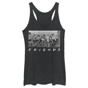 Women's Friends Besties Atop Skyscraper Photo Racerback Tank Top - 1 of 3