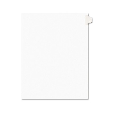 Avery-Style Legal Exhibit Side Tab Divider Title: 1 Letter White 25/Pack 11911
