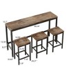 Kumasinova Rectangle 4-Piece Dining Set –Long Table with 3 Bar Stools, Modern Kitchen Table Set for Breakfast Nooks, or Small Dining Spaces - 3 of 4