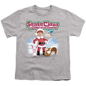 Boys' Santa Claus Is Comin To Town Animal Friends T-Shirt - 1 of 4