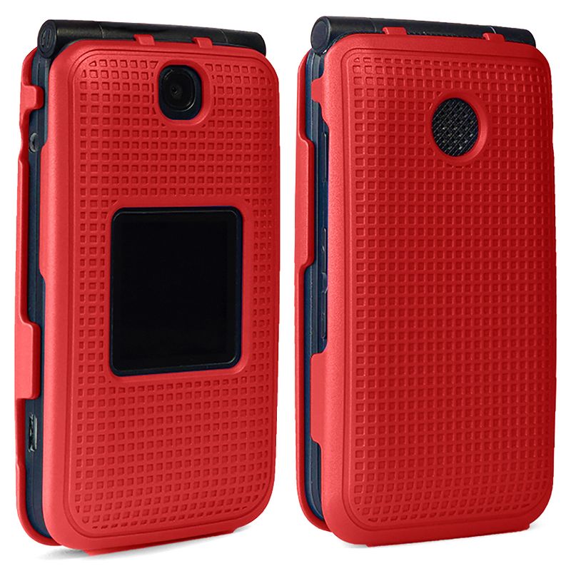 Nakedcellphone Case for Alcatel Go Flip V Flip Phone (2019) - Hard Shell Cover with Grid Texture, 1 of 9