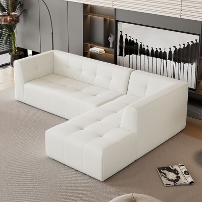 NicBex Couches for Living Room 112.2" L-Shaped Modular Sectional Sofa Bed Modern Minimalist Upholstered Free Combination Sofa