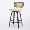 NicBex Rattan Bar Stools Set of 2/3 with Walnut Frame,26" Swivel Counter Height Stools with Padded Seats,Barstools for Kitchen Island & Bar - 2 of 4