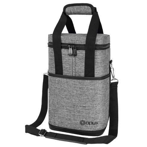 Floleo Beach Wine Tote Bag, Wine Cooler Bag Leakproof Insulated Purse Carrier Spout Hidden Compartments Travel Byob Restaurant Party Dinner
