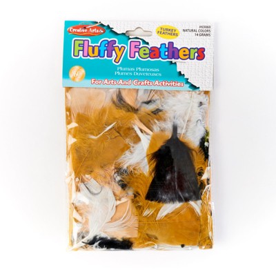 Charles Leonard Turkey Feathers, Natural Colors, 14g Bag (Pack of 10)