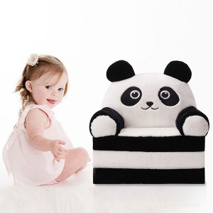 FONTOI 2-in-1 Kids Sofa Chair for Toddler, Folding Soft Baby Couch with Removable Cover, Convertible Sofa Bed to Lounger, Black, 12.2"*7.09"*17.32" - 1 of 4