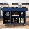 Coolbibila-53'' Kitchen Island With Drop Leaf, Kitchen Storage Cart With Spice Rack, Towel Rack And 2 Drawers, Rolling Kitchen Island On Wheels - 3 of 4