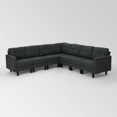 7pc Emmie Mid Century Modern Extended Sectional Sofa - Christopher Knight Home