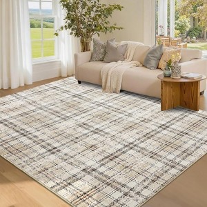 Coucheta Runner Rug for Kitchen Non Slip Bathroom Rugs Indoor Plaid Area Rug for Entryway Stain Resistant Area Rug for Hallway - 1 of 4