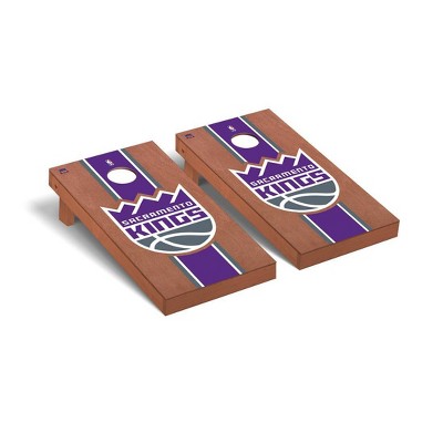 NBA Sacramento Kings Premium Cornhole Board Rosewood Stained Stripe Version