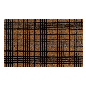 Entryways 30"x18" Fine Plaid All-Natural Coconut Fibers Door Mat: Eco-Friendly, Shake Clean, Low Pile - 1 of 4