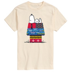 Men's - Peanuts - Snoopy Patchwork Doghouse Short Sleeve Graphic T-Shirt - 1 of 4