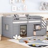 Twin Size Low Loft Beds, Twin Bed With Stairs Safety Guardrail For Kids Teens Boys Girls, Twin Bed Wood Frame - 3 of 4