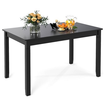 Resenkos Kitchen Table, Dining Table,48-Inch Wooden Dining Table for 4 People Rectangular Kitchen Table with Rubber Wood Legs-Black