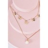 Slickblue Women's Pendant Necklace, Double Gold Chain with Butterfly and Pearl Charms, Trendy Style, 18-21.5" - 2 of 3