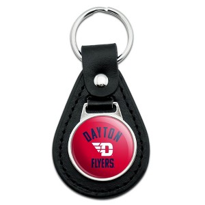 University of Dayton Official Logo Black Leather Keychain - 1 of 4
