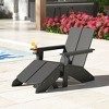 WestinTrends Riviera Outdoor HDPE Modern Adirondack Chair with Folding Patio Ottoman and Cup Holder - 2 of 4