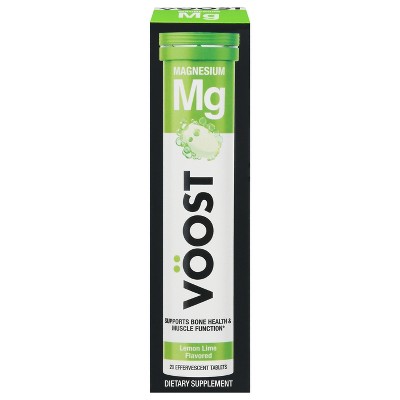 Voost Effervescent Tablets Lemon Lime Flavored Magnesium 20 ea