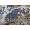 Ivory Blue and Brown Abstract Power Loom Area Rug - 4 of 4