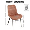 PAGED Mid-Century Modern Dining Chairs with Faux Leather Fabric & Metal Legs,Armless Chairs for Kitchen,Living Room - 3 of 4